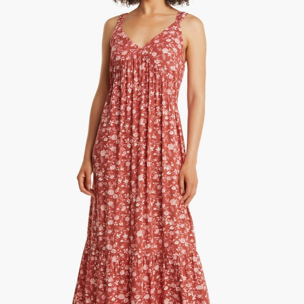 Caslon Floral Print Maxi Skirt in Red